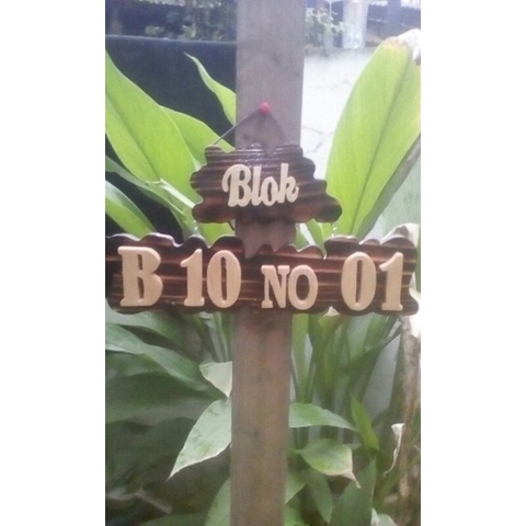 Dekorasi Papan alamat kayu jati belanda