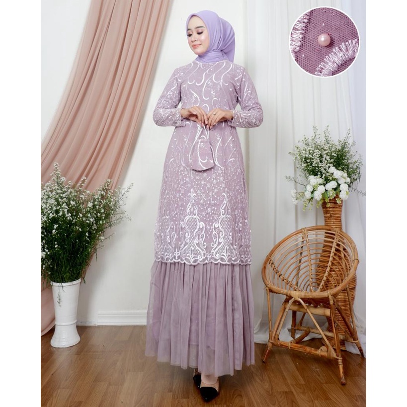 Ready GamisTutu Tille Pesta//Gamis Pesta Termurah//Gamis Lebaran//Gamis brokat tutu termurah/baju gamis/pakaian wanita/baju muslim termurah/gamis dress