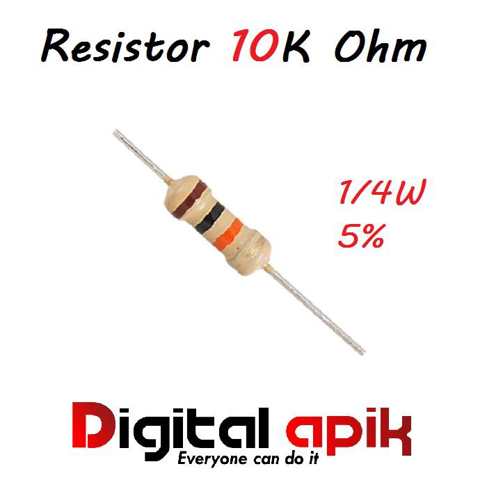 Resistor 10K Ohm 10 K 1/4W Metal Film 1/4 W watt - 10KOhm 5% 10 pcs