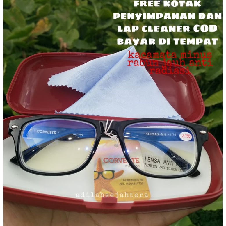 Kacamata minus -1.00/-4.00 Anti radiasi blue Ray Kacamata pria wanita