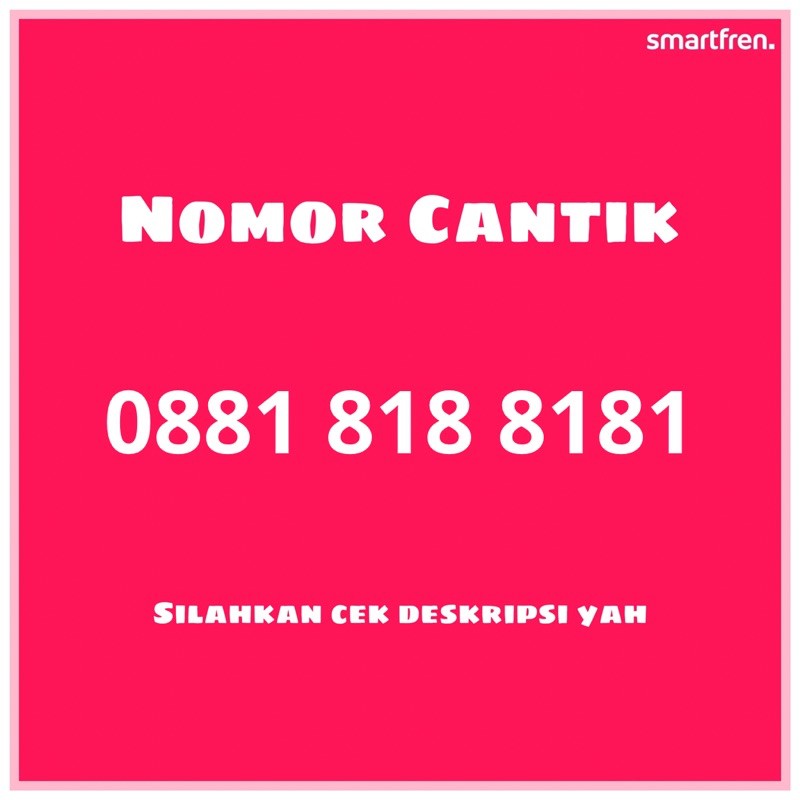 Esim Nomor Cantik Smartfren 8181 (sudah termasuk paket unlimited)