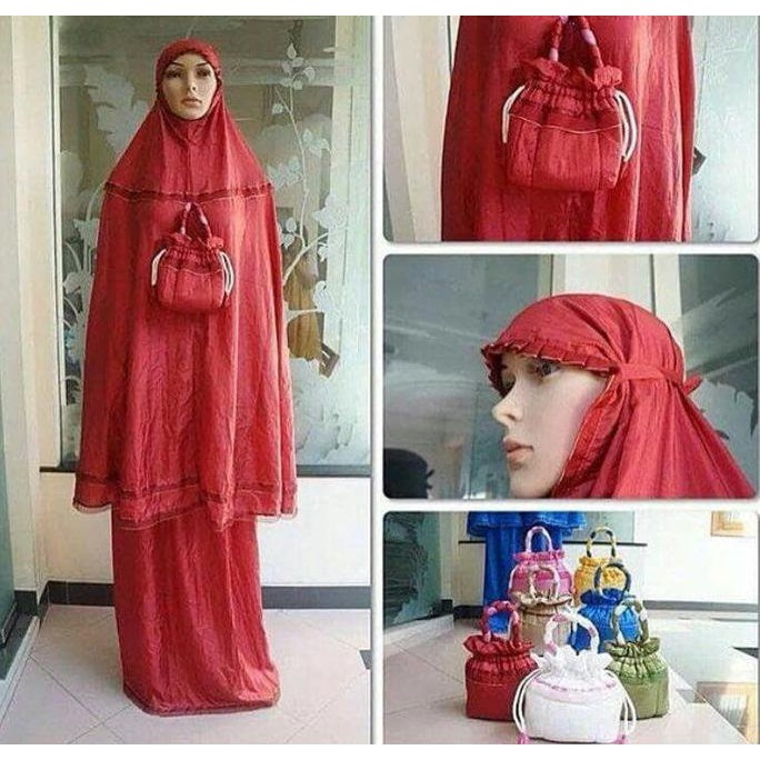 BEST QUALITY mukena  murah Cantik traveling Tasik  Parasut loufie pita TERLARIS