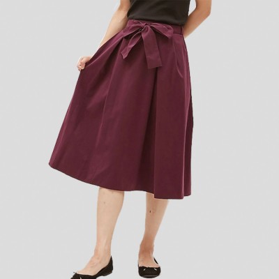 UNIQLO Rok Flare Midi Bowskirt Burgundy