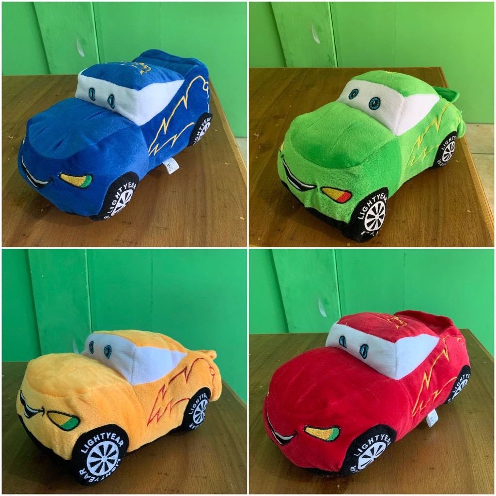 Boneka Mobil Cars Mcqueen 4 warna Panjang 35cm Berlabel SNI