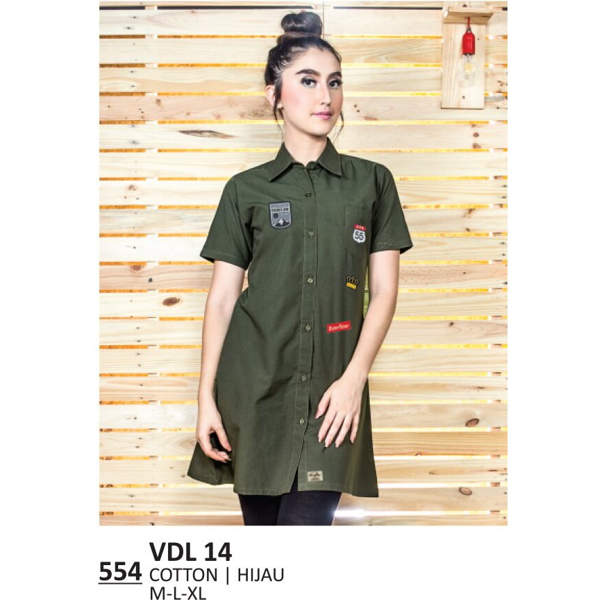 Grosir Dress / Kemeja Kasual Wanita - VDL 14 HIJAU