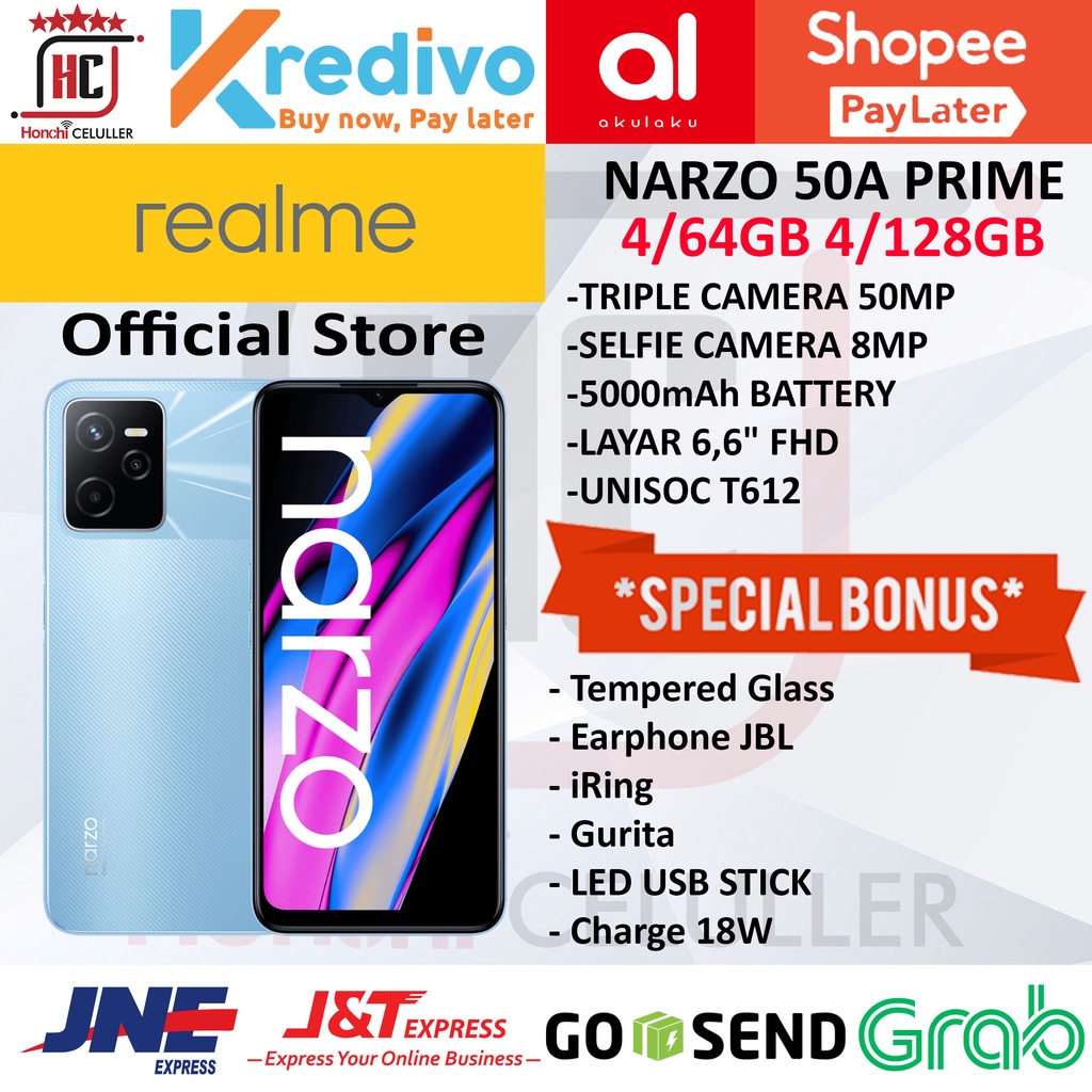 REALME NARZO 50A PRIME 4 128 4 64 4/128 4/64 GB GARANSI RESMI REALME INDONESIA