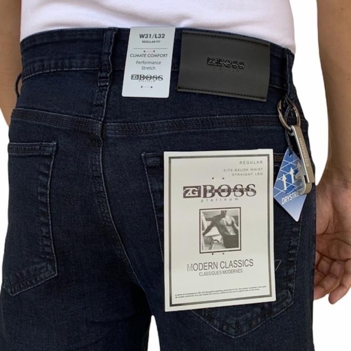 celana pria jeans zg boss stretch blue black -regularfit/standar
