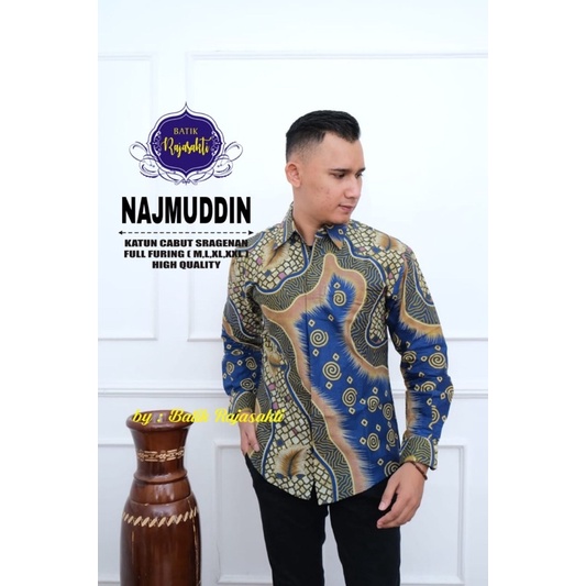 Kemeja Batik NAJMUDDIN Full Furing Bahan Katun Halus High Quality