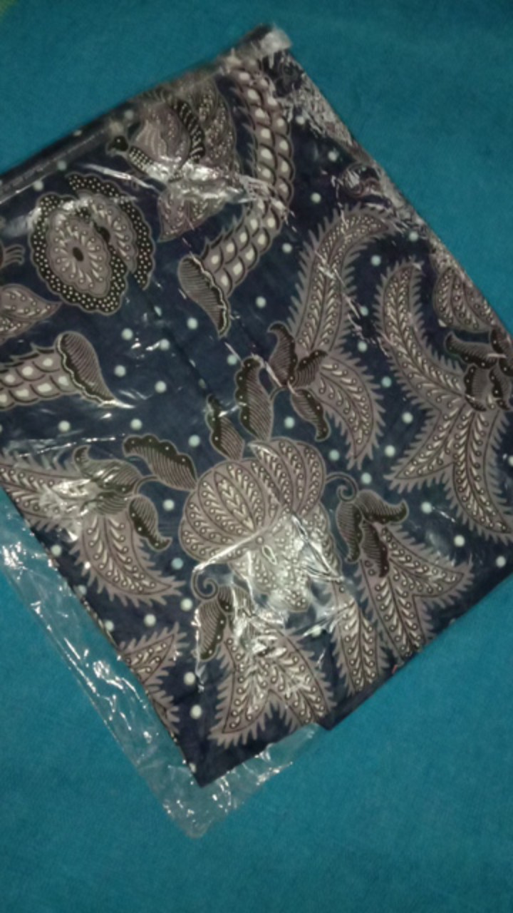 Zf048 Kemeja Batik Pria Lengan Panjang Spesial Navy Size M L Xl Xxl Bswart Batik Hrb026 Kenango Hem