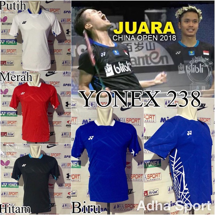 BAJU BADMINTON YONEX 238 IMPORT BAJU YONEX GINTING AS TIMNAS INDONESIA