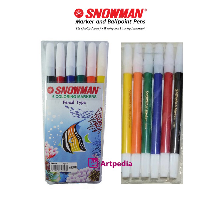 

Spidol Snowman 6 Warna PW-6A - SNOWMAN MARKER ISI 6 WARNA - TERLARIS DAN TERMURAH