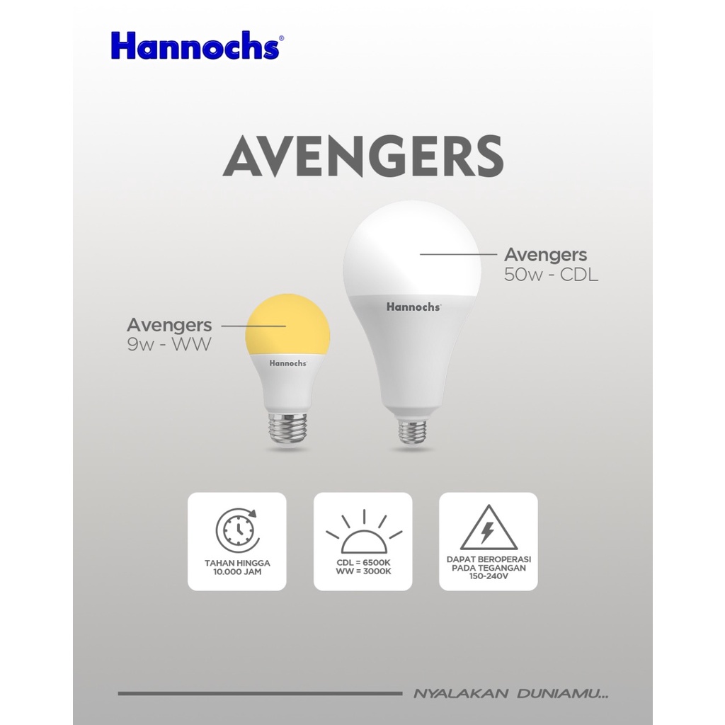 Lampu LED Hannochs Avengers 40W 50W Cool Daylight