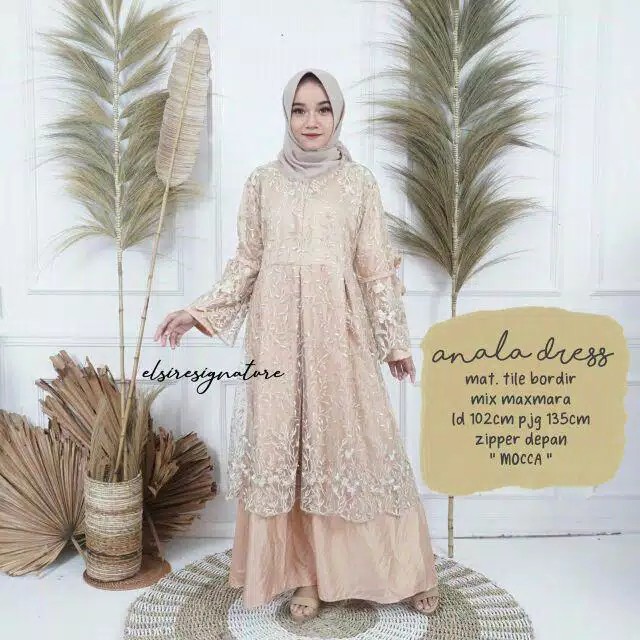 Anala Dress #2 gamis brukat jumbo LD #120 Gamis pesta busui brukat tutu Ceruti Nadhira Bruklat