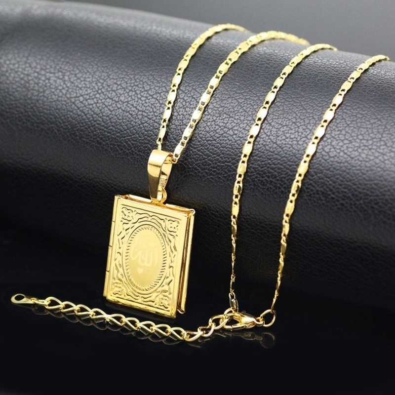 1 Pcs Arabic Muslim Women 18K Gold Plated Islamic God Allah Pendant Necklace Jewelry