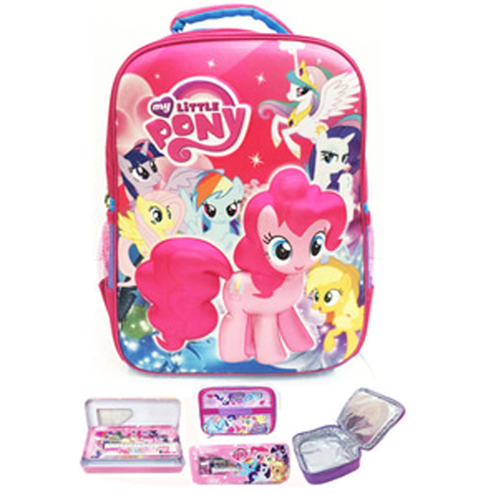 Tas Ransel Sekolah Anak SD My kuda pony pinke pie 3D Timbul Hard Cover LBKP