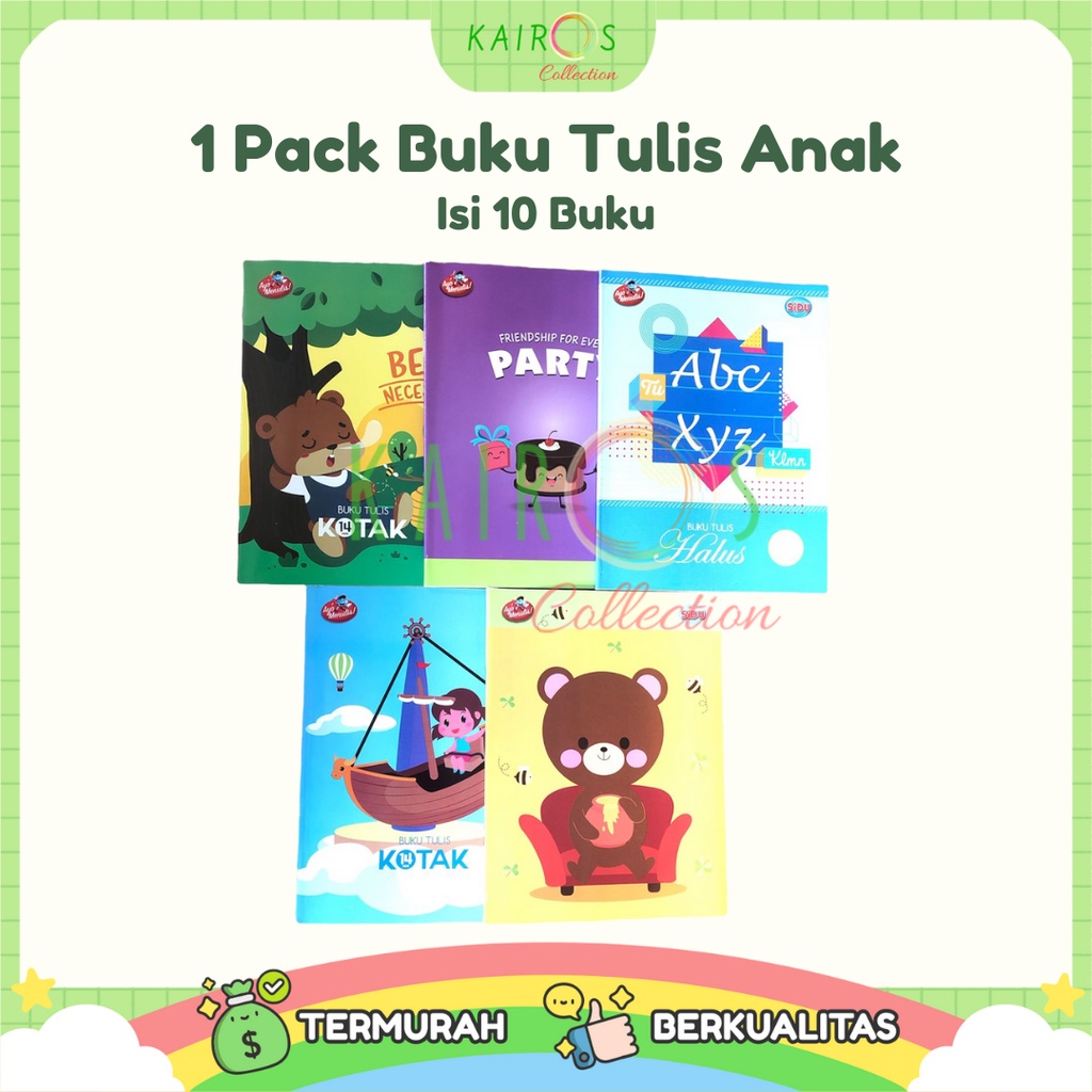 Buku Tulis Anak 1 Pack Sinar Dunia Perlengkapan Sekolah Buku Kotak Halus Garis