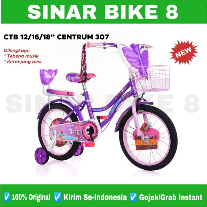 Sepeda Anak Perempuan MINI CENTRUM CT 307 New Ukuran 12&quot; 16&quot; dan 18 Inch