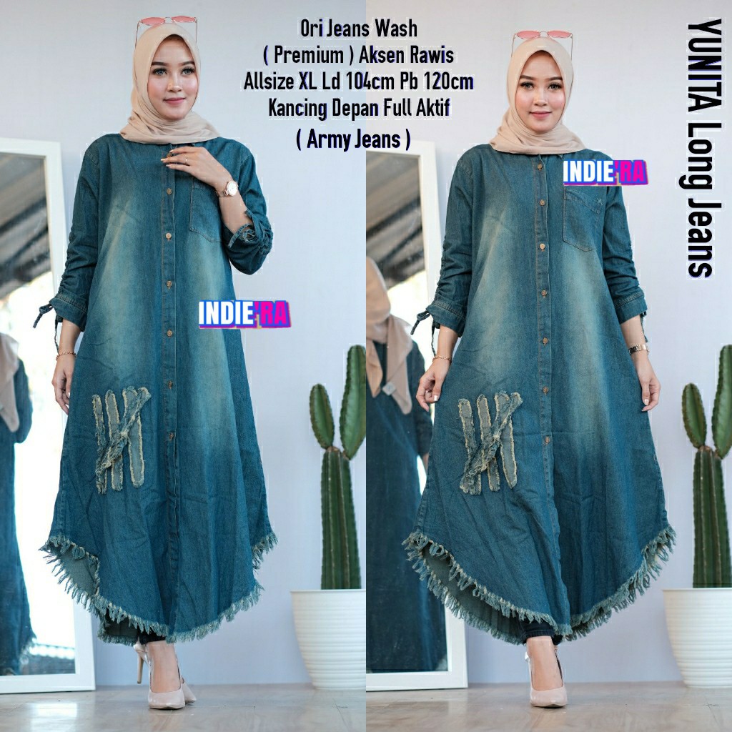 YUNITA LONG JEANS VINI TUNIK GROSIR BAJU MURAH SOLO GBM