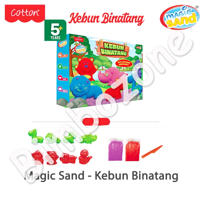 Bimbozone - Mainan Edukasi Mainan Anak Pasir Ajaib Main Pasir- MAGIC SAND KEBUN BINATANG