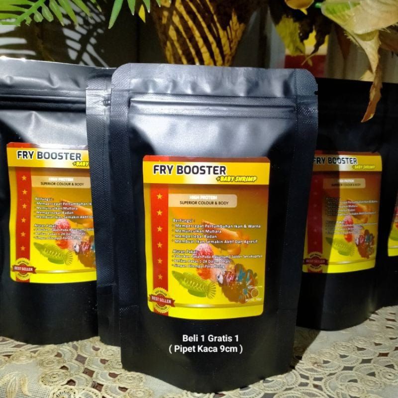 Pelet ikan Cupang 50gr (Baby Shrimp/Bayi Udang) Beli 1 gratis 1 Pipet Kaca 9cm