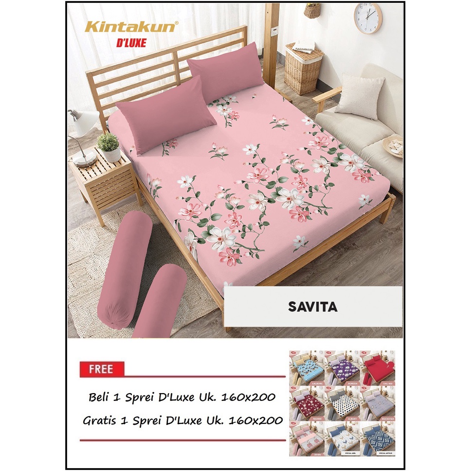 PROMO Kintakun Sprei D'Luxe Uk. 160x200 Beli 1 Gratis 1 - Random