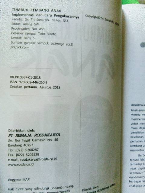 Tumbuh Kembang Anak Tri Sunarsih Rosda Shopee Indonesia