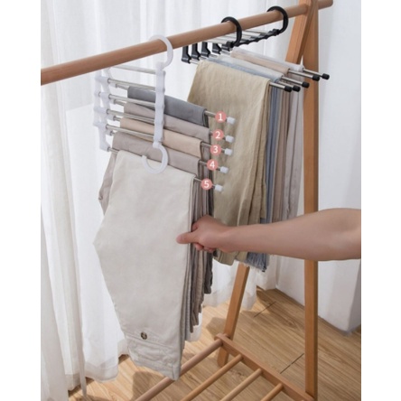 Gantungan Jilbab Multifungsi Hanger 5 in 1 Stainless Steel - missbejogrosir