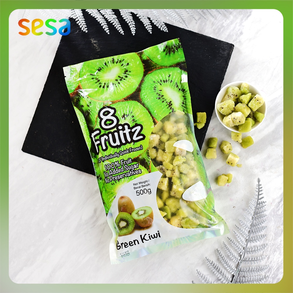 

8 FRUITZ Diced Green Kiwi Frozen 500gr - Buah Beku