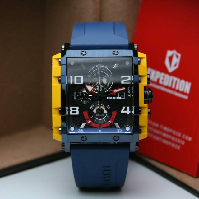 New JAM TANGAN PRIA EXPEDITION E6757 YELLOW BLUE ORIGINAL GARANSI RESMI 1TAHUN