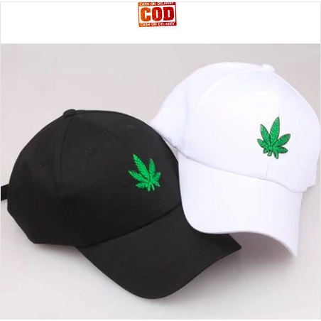 TOPI BASEBALL BORDIR MOTIF DAUN LAKI PEREMPUAN REMAJA DEWASA