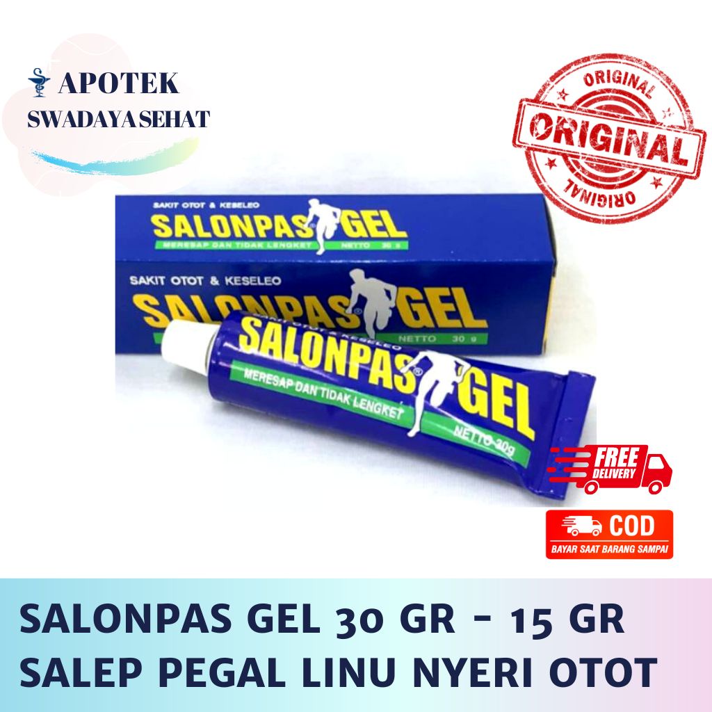 SALONPAS GEL 30 Gram - Salep Otot Nyeri Pegal Linu 15 GR