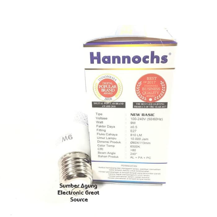 Lampu LED Hannochs 9W Basic 9 Watt Hanoch Garansi 1Tahun Afgan