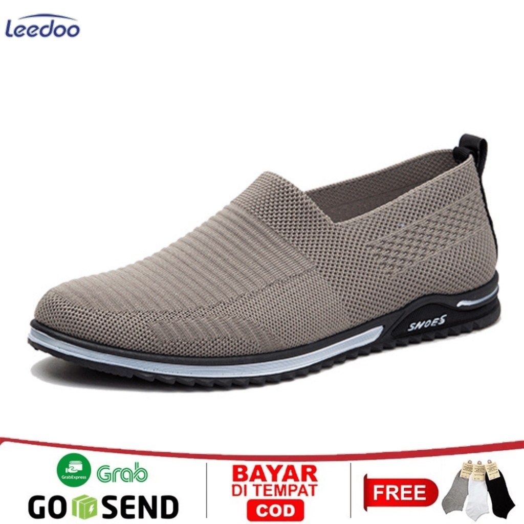 SEPATU SNEAKER SLIP ON PRIA EMBOS NEW BLACK - sepatu branded