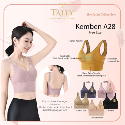 TALLY BRA KEMBEN BRALETTE A28 I FREE SIZE I CUP B - C | BAHAN RAJUT
