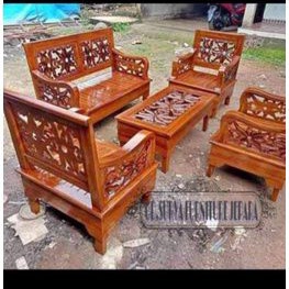 Kursi ukir meja dan kursi tamu kayu jati kursi bahan kayu jati ukir Jepara