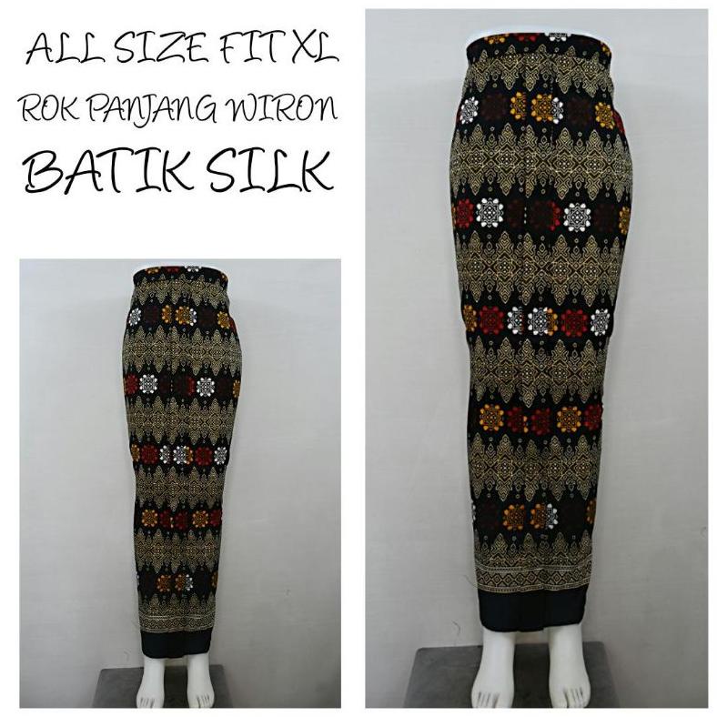 Indah ROK SPAN PANJANG WIRU WIRON Batik Silk All Size Fit XL SR