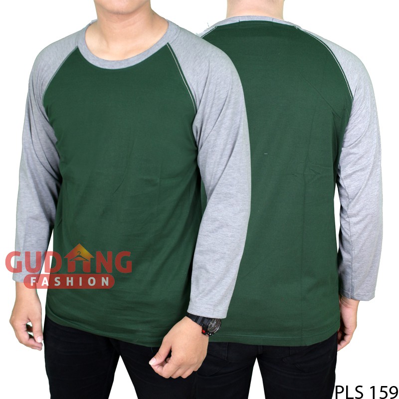 Kaos Lengan Panjang Panjang Raglan Polos PLS 159