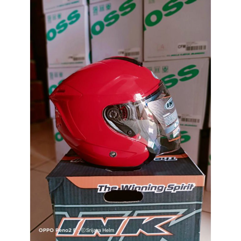 HELM INK DYNAMIC SOLID MERAH FERARI ORIGINAL