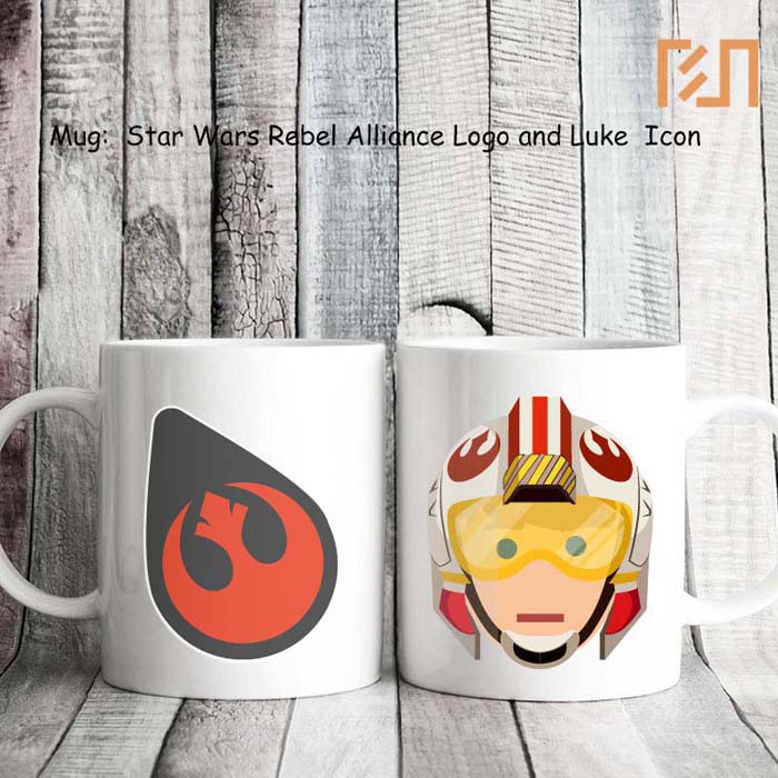 Mug Star Wars Rebel Alliance Logo and Luke icon