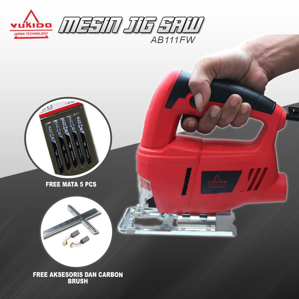 PROMO CUCI GUDANG !!! BISA COD MESIN GERGAJI UKIR KAYU GERGAJI TRIPLEK ELECTRIC JIGSAW YUKIDO TERMURAH DAN TERLARIS FREE MATA 5 PCS