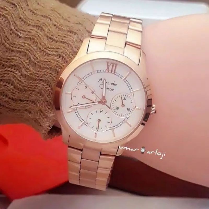 Jam Tangan Wanita Alexandre Christie Ac 2815 Bf Rosegold Original Fashion Wanita