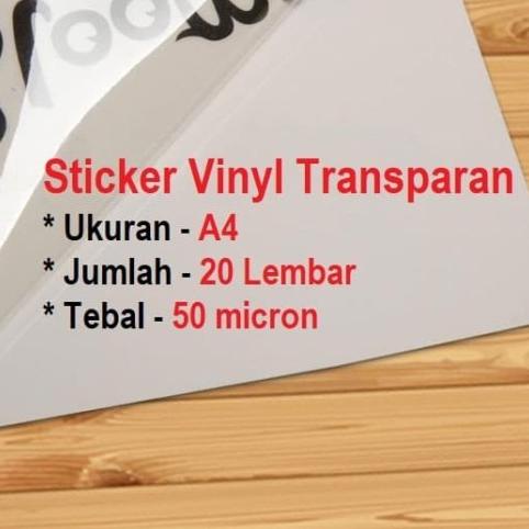 

✪ Sticker Stiker Vinyl Transparan Bening A4 - 20 Lembar - A4 ☇