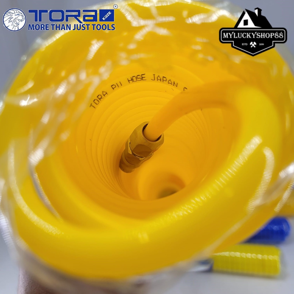 Tora PU Recoil Spiral Compressor Hose 5x8mm Selang Angin Kompresor