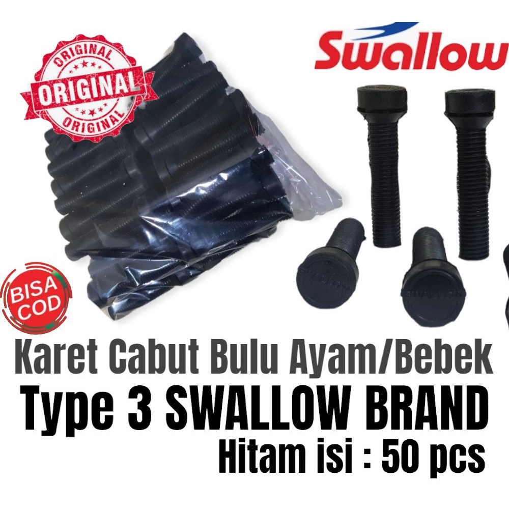 KARET PENCABUT BULU AYAM 50pcs SWALLOW ORIGINAL  / karet bubut ayam swallow / karet mesin cabut bulu ayam Type 3 Swallow / karet bubut bulu ayam / plucker karet pencabut bulu ayam TYPE 3 swallow / kcba / cabut bulu ayam /  karet cabut bulu ayam SWALLOW