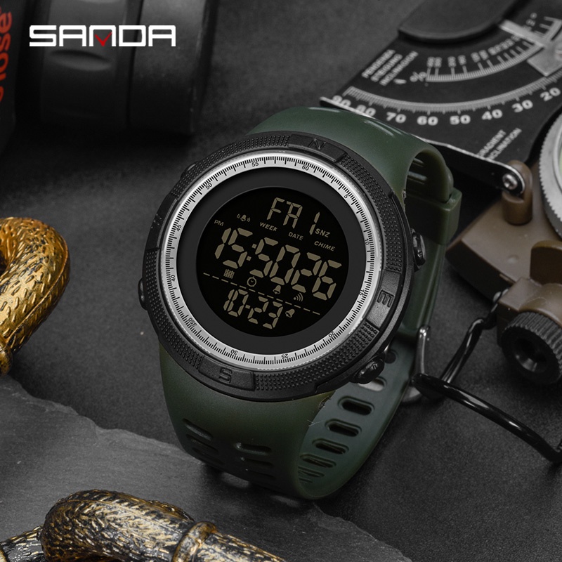 SANDA 2003 Jam Tangan Pria Digital Tali Rubber Shockproof Anti Air WATCHKITE WKOS