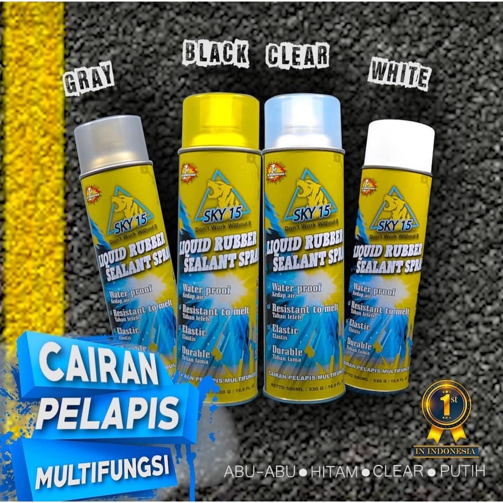 PROMO BULAN INI GAES !!! SKY15 LIQUID RUBBER SEALENT/Semprotan AntiBocor/Spray Anti Bocor-HITAM