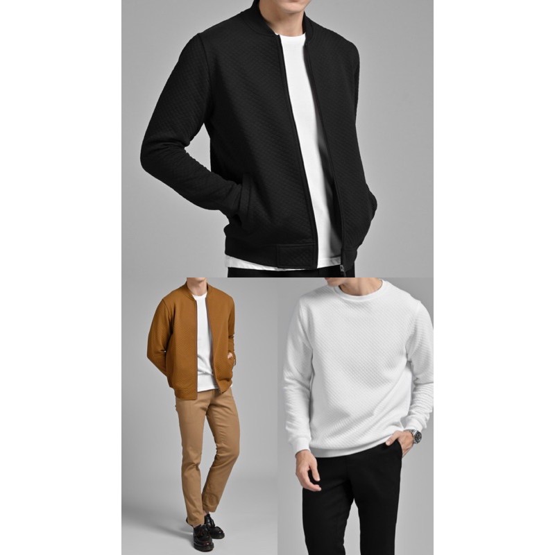 COMFY JACKET COMFY SWEATER MALE ID BLACK BROWN WHITE