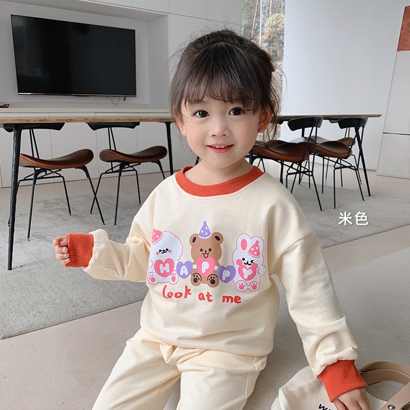 HappyOliver PASSWORD HAPPY TRIO PANDA Setelan Sweater 1 - 7 Tahun Baju Anak BerKualitas