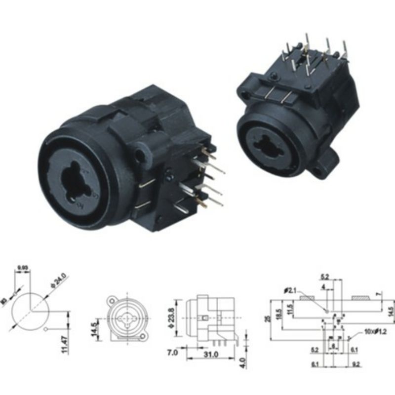 Soket Canon multi akai xlr socket combo multi