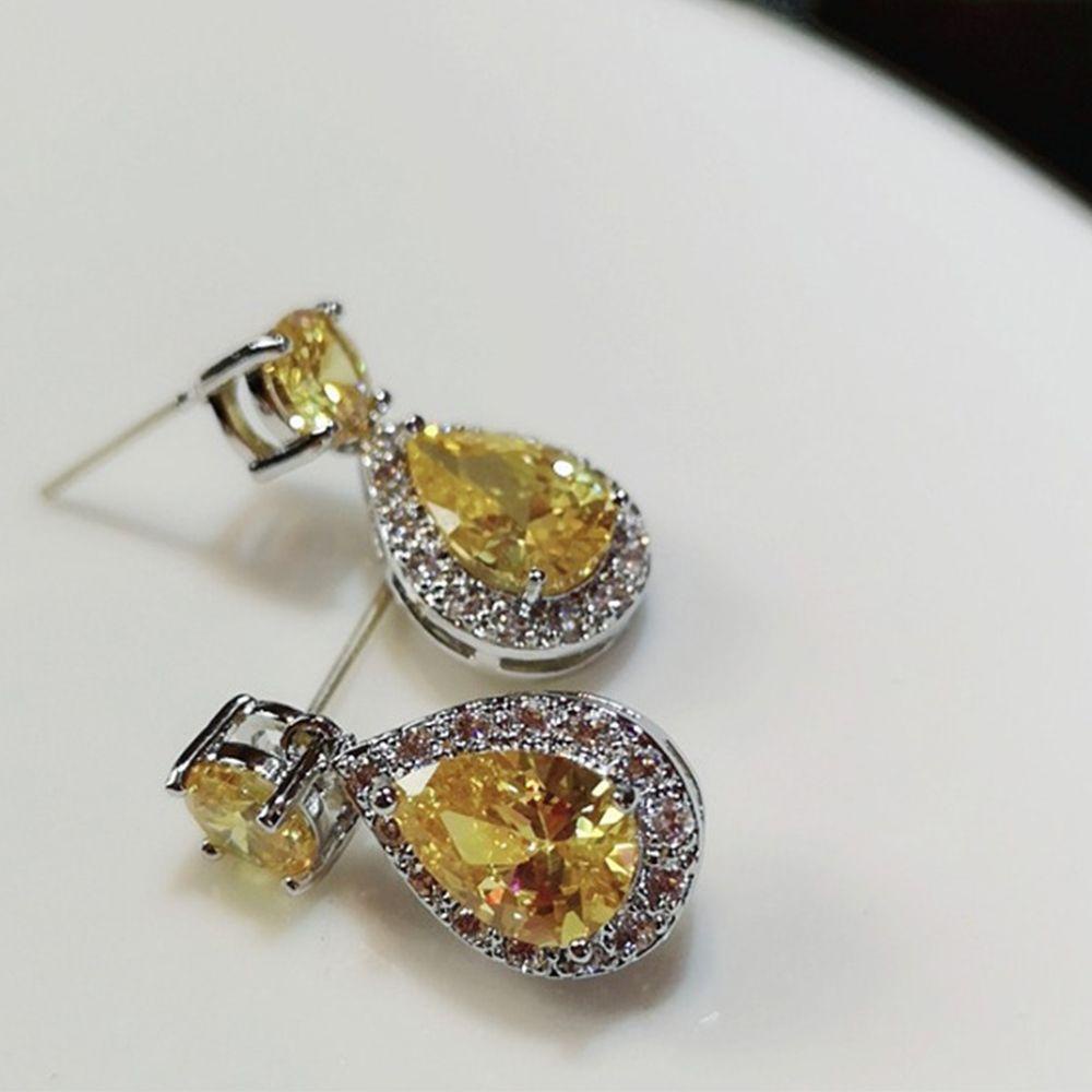 R-flower Earrings All-match Zirkon Temperamen Super Bersinar